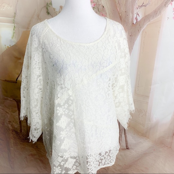 NEW Karen Kane White Eyelet lace Riviera Blouse - Picture 4 of 11